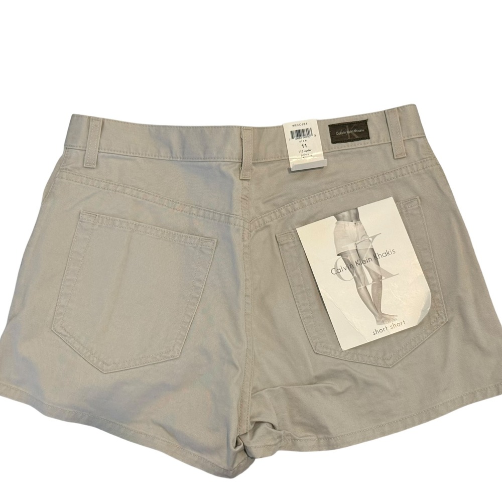 Calvin Klein Khakis Women Short‎ Shorts Oyster Beige Cotton Blend Size 11 NWT - Picture 3 of 3